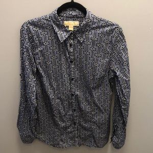 Michael Kors button down dress shirt roll tab sleeves size 12